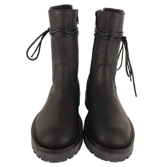 Ann Demeulemeester Louise Dusty Leather Combat Boots Size 37 7 Womens Black - Picture 3 of 13